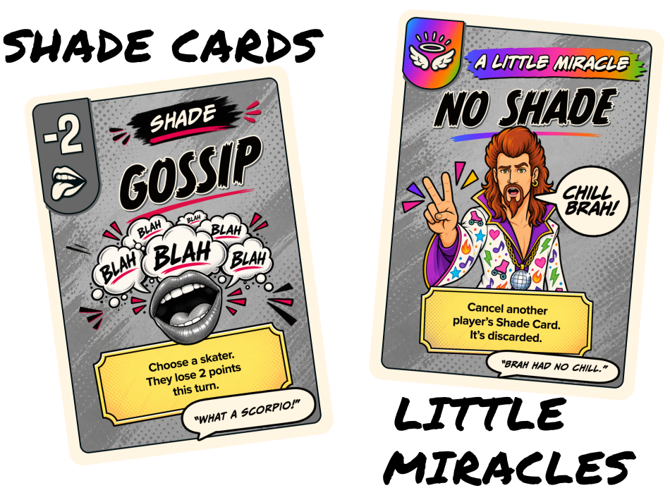 Shade and Little Miracle cards: Gossip and No Shade